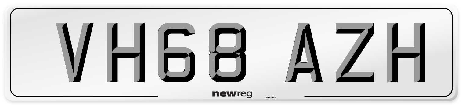 VH68 AZH Number Plate from New Reg